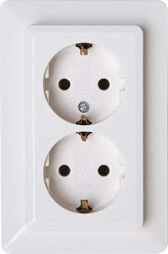 Enzo kopp hk02 wit inbouw stopcontact ra dubbel