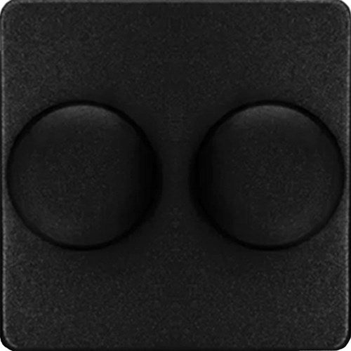 Enzo kopp hk05 mat zwart afdekplaat + knop duo dimmer - 4621635