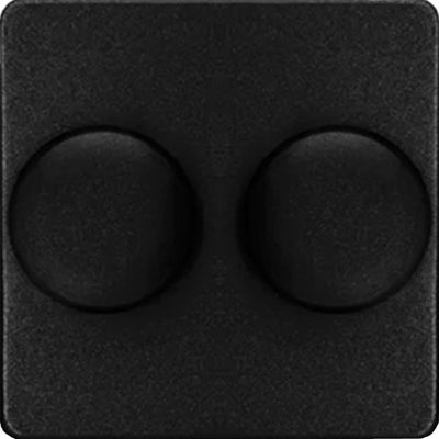 Enzo kopp hk05 mat zwart afdekplaat + knop duo dimmer - 4621635