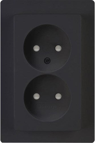 Enzo kopp hk05 mat zwart inbouw stopcontact dubbel - 4621715
