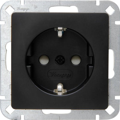 Enzo kopp hk05 mat zwart inbouw stopcontact ra + kinderbeveiliging - 4621700