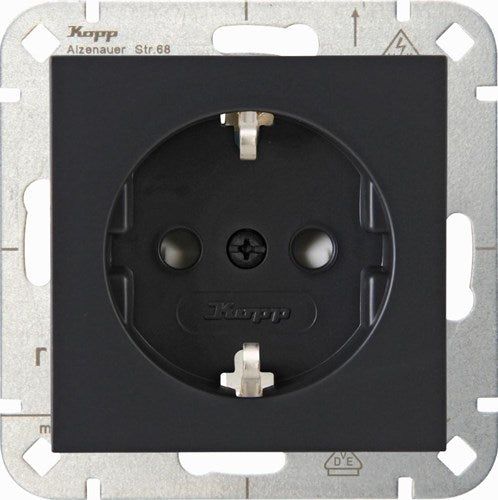 Enzo kopp hk07 antraciet inbouw stopcontact ra + kinderbeveiliging - 4623110