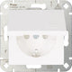 Enzo kopp hk07 pure mat wit inbouw stopcontact ra met deksel + kinderbeveiliging - 4624150