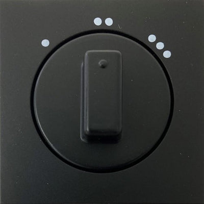 Enzo kopp hk07 pure mat zwart afdekplaat+knop 3-standen schakelaar - 4624580