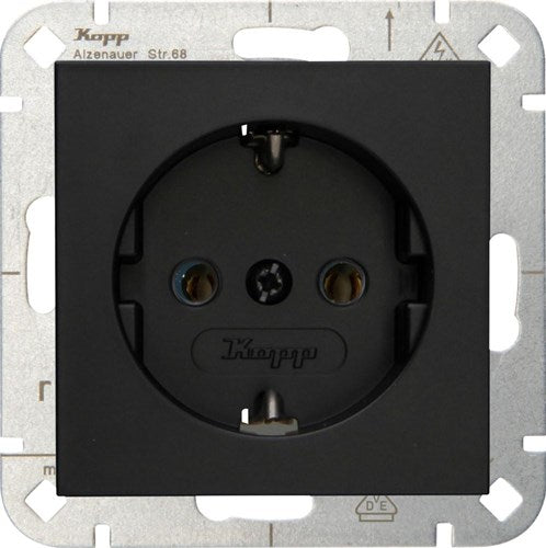 Enzo kopp hk07 pure mat zwart inbouw stopcontact ra - 4624600