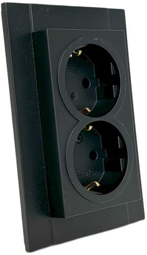 Enzo kopp hk07 pure mat zwart inbouw stopcontact ra dubbel - 4624620