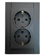 Enzo kopp hk07 pure mat zwart inbouw stopcontact ra dubbel - 4624620