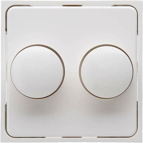 Enzo kopp hk07 wit afdekplaat + knop duo dimmer - 4622035