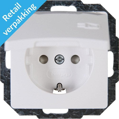 Enzo kopp paris arctic wit inbouw stopcontact ra met deksel - 4625110