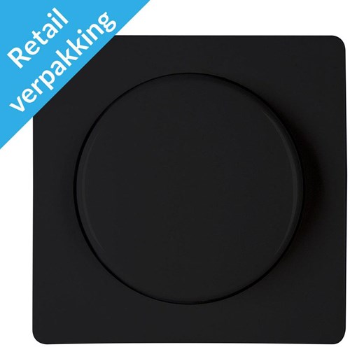 Enzo kopp paris mat zwart afdekplaat + knop dimmer - 4625230