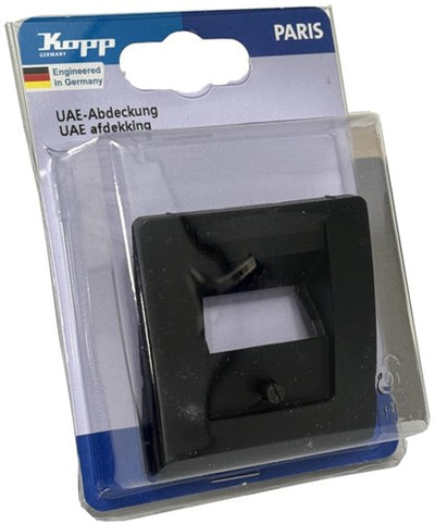 Enzo kopp paris mat zwart afdekplaat utp dubbel - 4625260