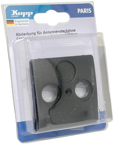 Enzo kopp paris mat zwart afdekplaat voor coax - 4625240