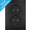 Enzo kopp paris mat zwart inbouw stopcontact ra dubbel - 4625320