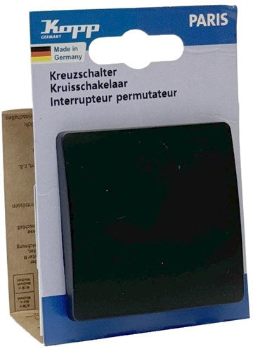 Enzo kopp paris mat zwart kruisschakelaar + wip - 4625204