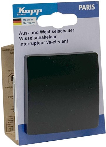 Enzo kopp paris mat zwart wisselschakelaar + wip - 4625200
