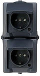 Enzo kopp swd opbouw stopcontact ra dubbel verticaal antraciet - 4628230