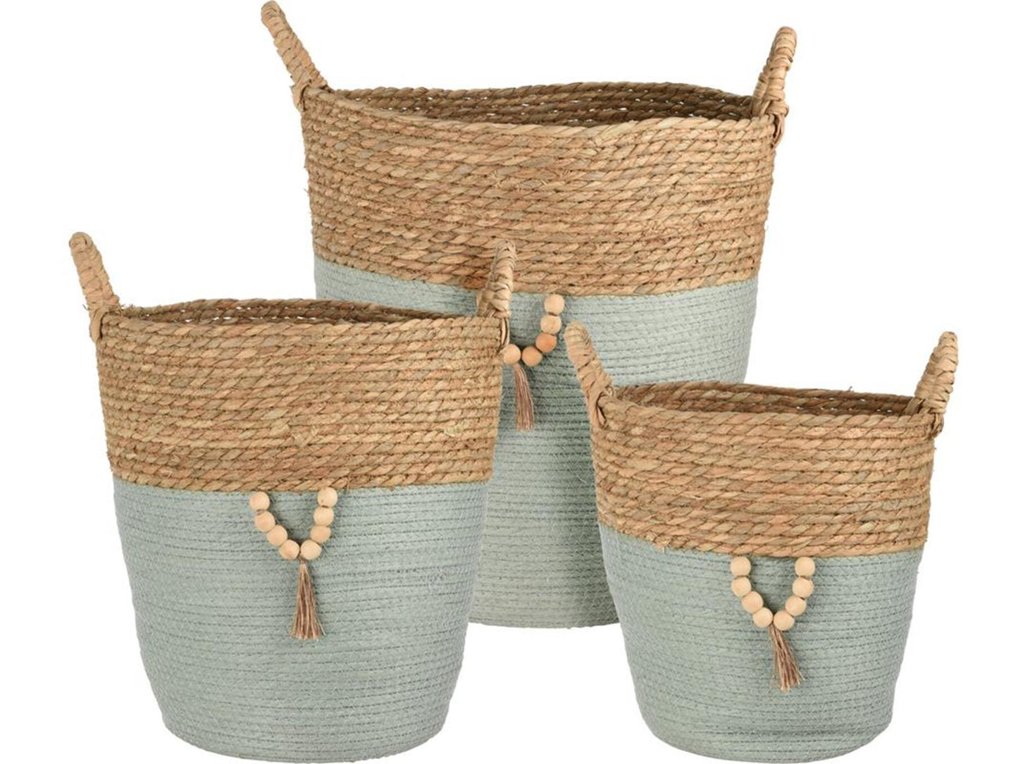 Home styling mandenset 3-delig stro rond