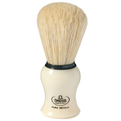 Omega scheerkwast varkenshaar crème handvat 10,5cm
