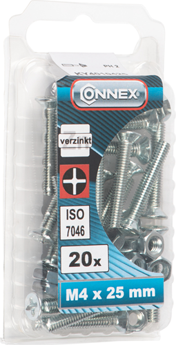 Connex metaalschroef vz-k m4x25 20st vz - ky4010425