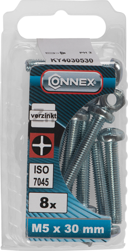 Connex metaalschroef cy-k m5x30 8st vz - ky4030530