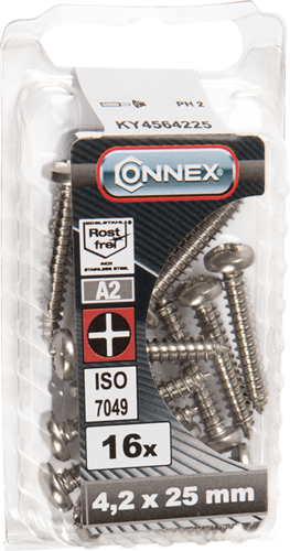 Connex plaatschroef pank 4.2x25 16st a2 - ky4564225