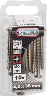 Connex plaatschroef pank 4.2x38 10st a2 - ky4564238 - afbeelding 2