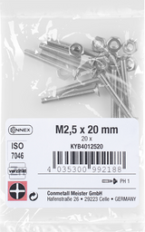 Connex metaalschroef pk m2,5x20 vz ph 20st - kyb4012520 - afbeelding 2