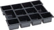 L-boxx verdeler voor kleine delen | b404xd312xh61 mm polystyreen | met 12 bakken | zwart | 1 stuk - 1000010126 1000010126