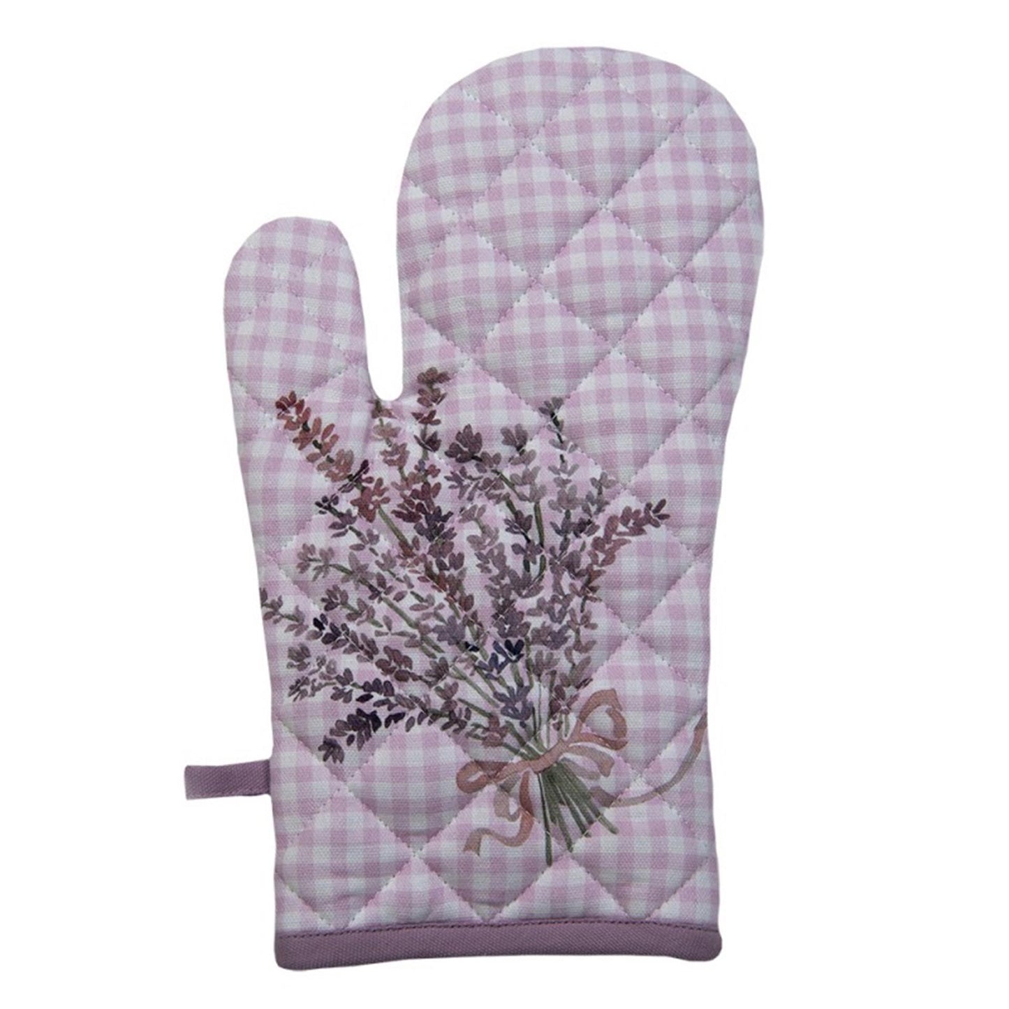 Clayre eef ovenhandschoen lavendel paars18x30cm katoen