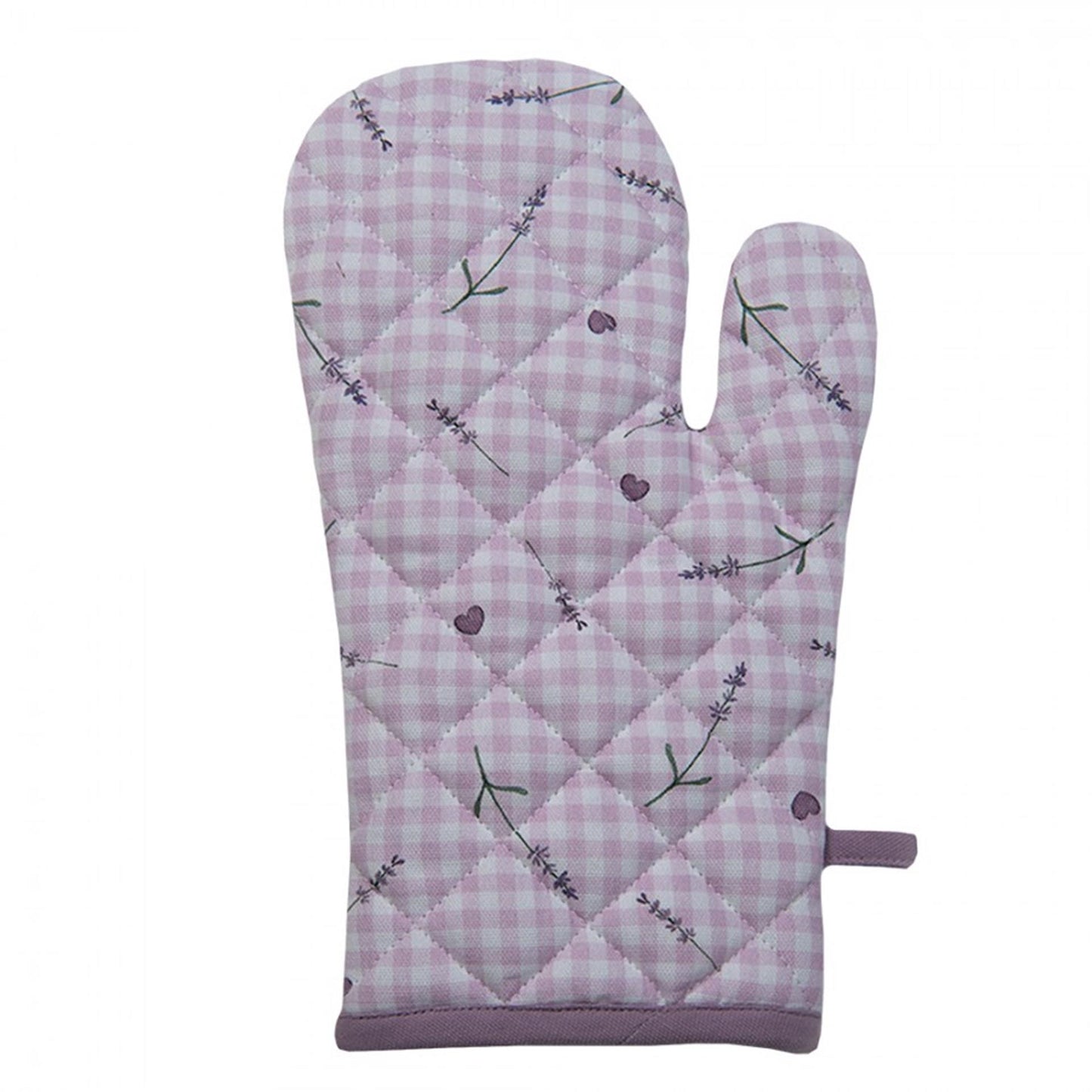 Clayre eef ovenhandschoen lavendel paars18x30cm katoen