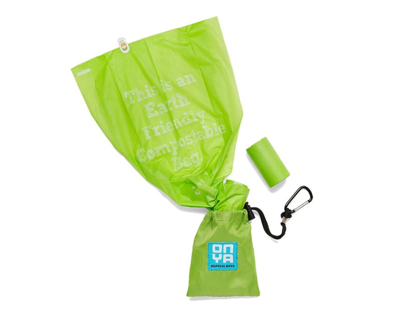 Onya hondenpoepzakjes met tasje - green apple