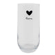 Clayre eef transparant longdrinkglas met zwart hartje en het woord love ø6x14cm 280ml