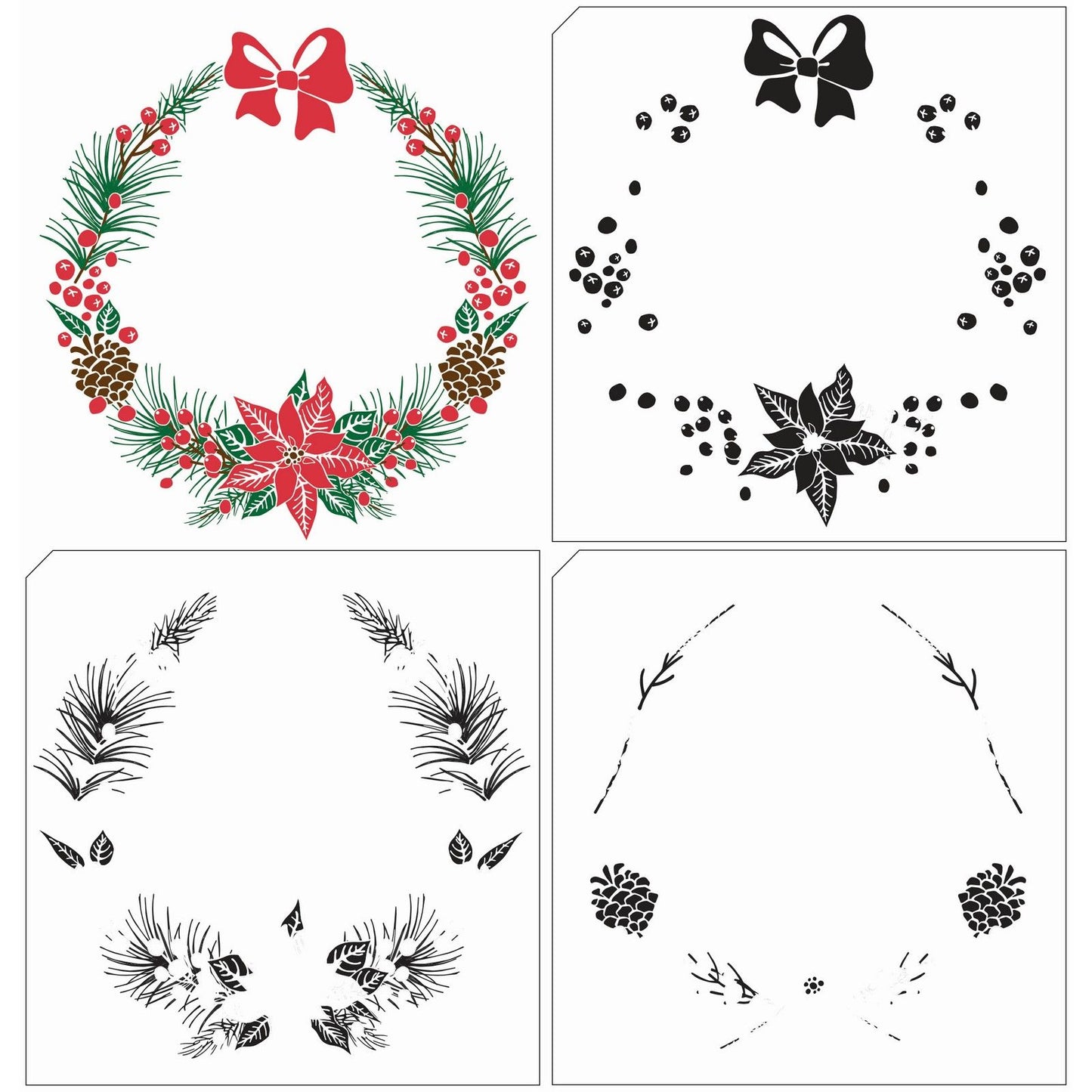 Nellie's choice • layered clear stamps kerstkrans