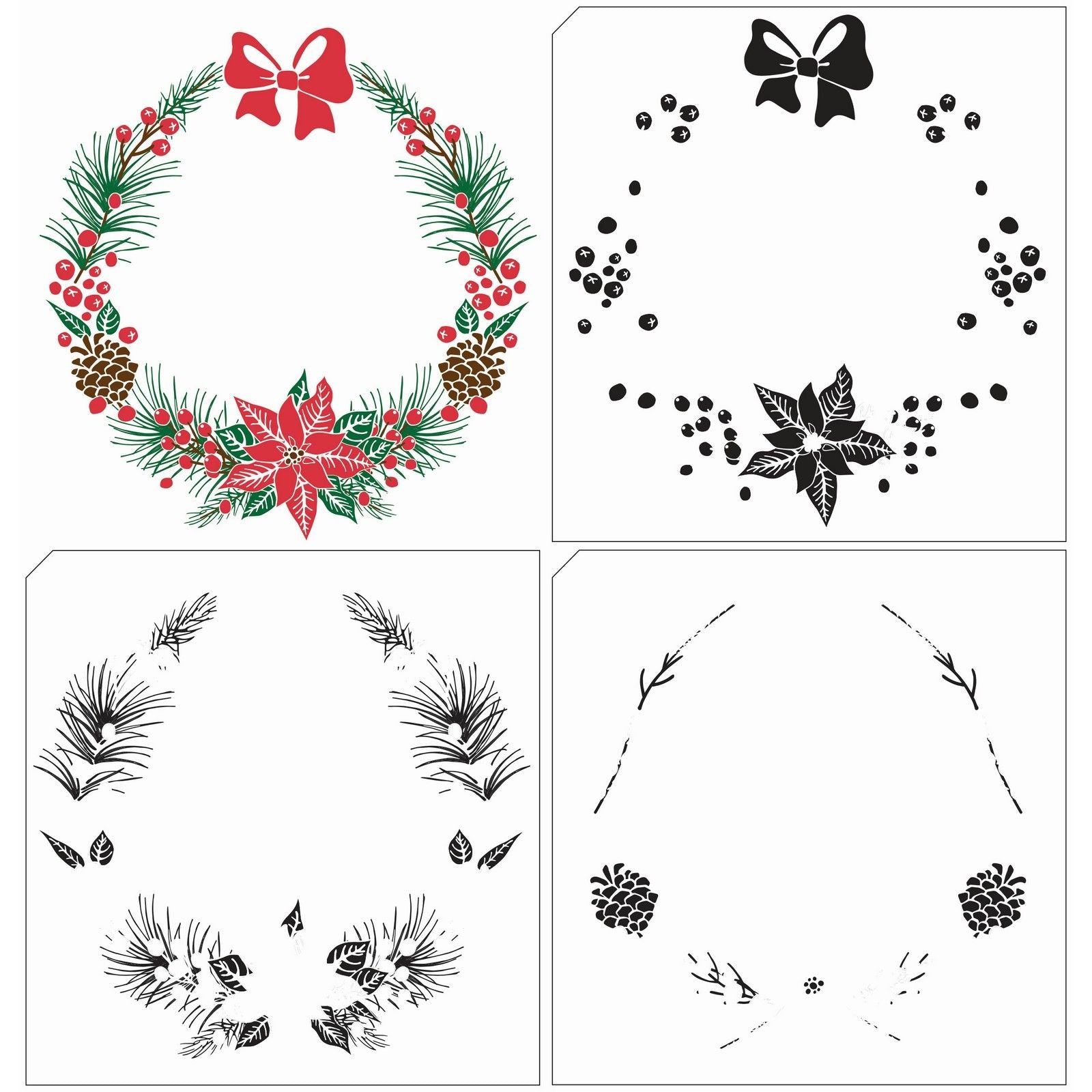 Nellie's choice • layered clear stamps kerstkrans