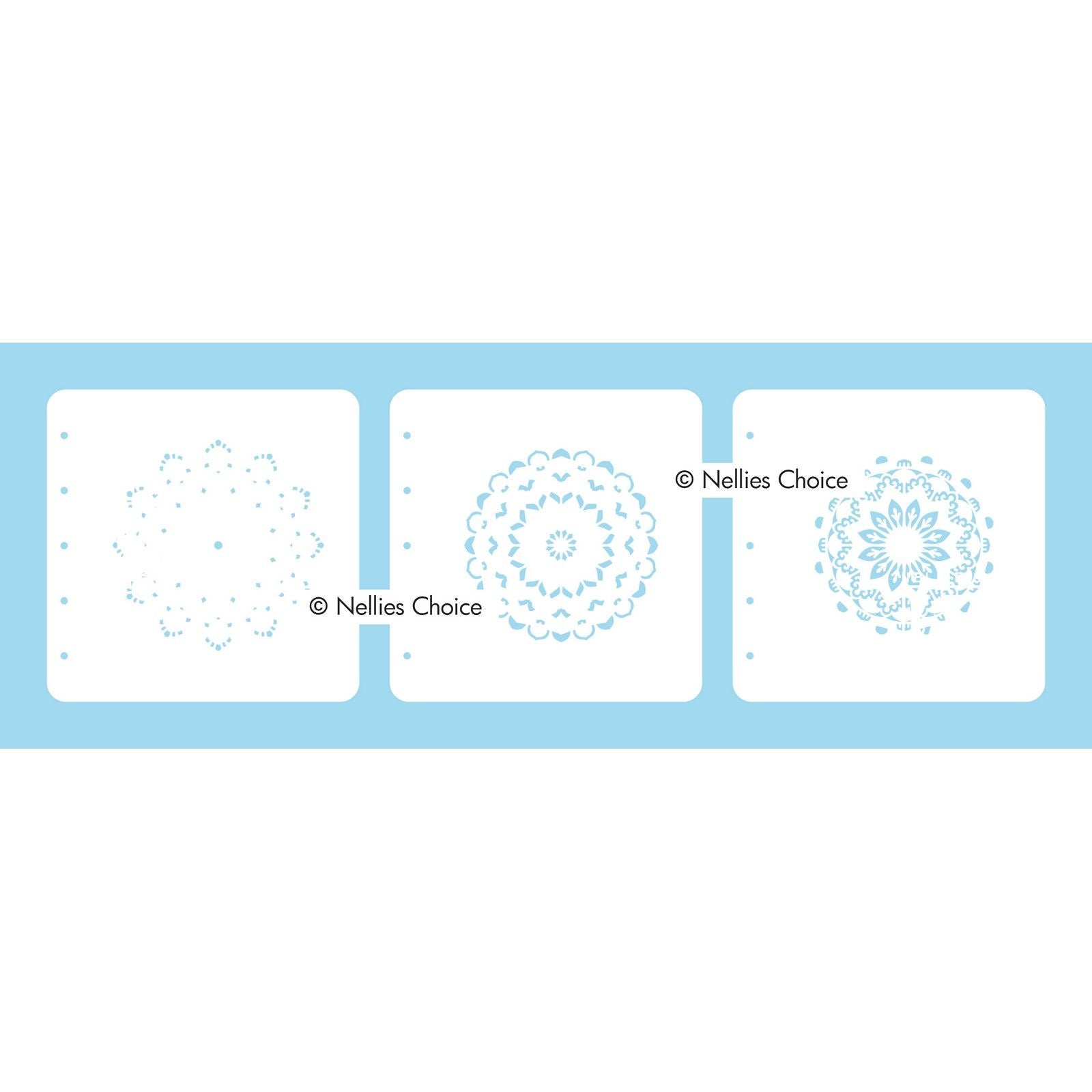 Nellie's choice • set of 3 layered combi stencils set mandala-1