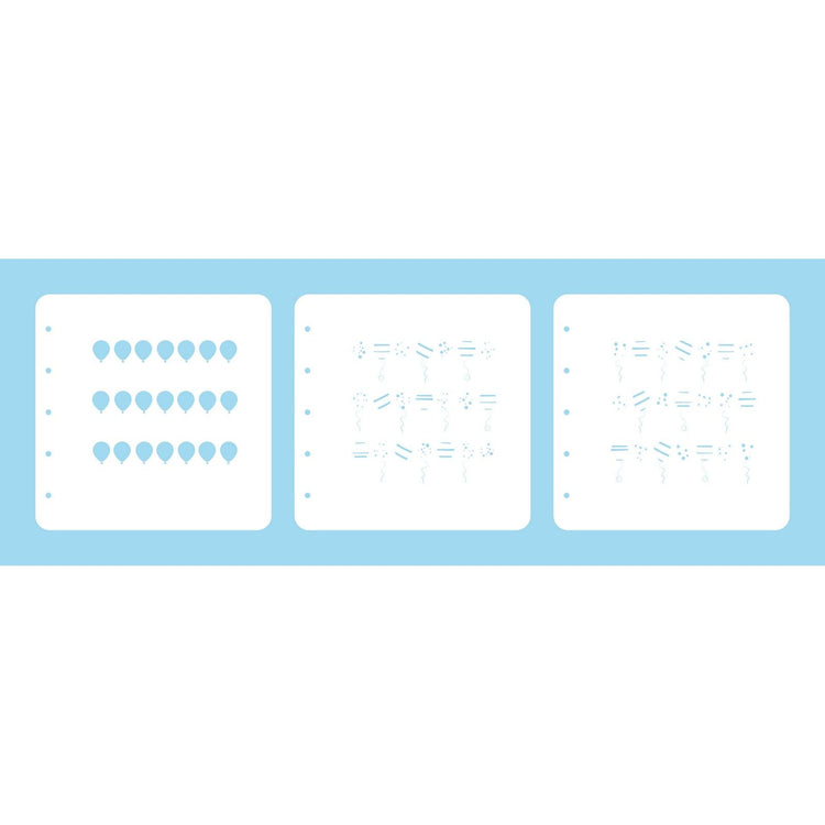 Nellie's choice • layered combi stencil set party-1 3stuks