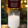 Enzo led flakkerkaars in glas 10x12,5cm wit - 5509675