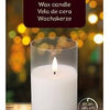 Enzo led flakkerkaars in glas 7,5x12,5cm wit - 5509660