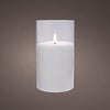 Enzo led flakkerkaars in glas 7,5x12,5cm wit - 5509660