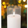 Enzo led flakkerkaars in glas 7,5x17,5cm wit - 5509670