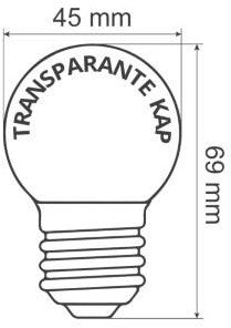 Enzo led kogellamp e27 helder warm wit 1w - led0146