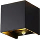 Enzo led wandlamp 2x3w up down vierkant zwart 2700k + sensor - 5082077