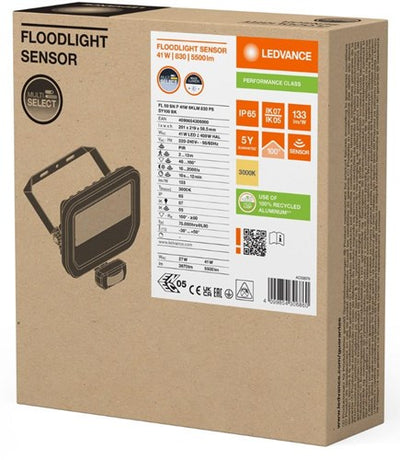 Enzo ledvance led bouwlamp 50w 3000k zwart + sensor - 5017580