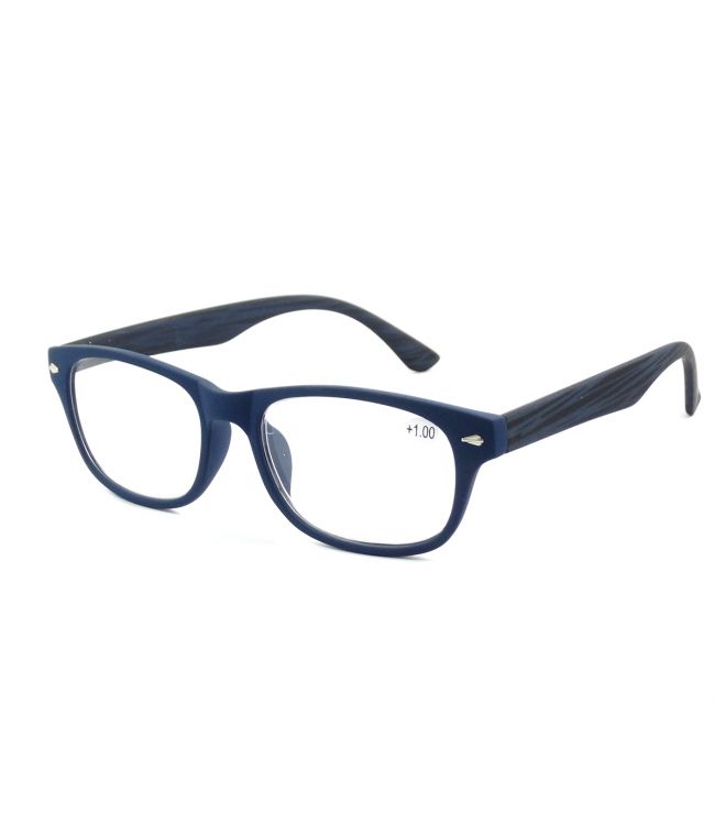 Spectrum leesbril blauw zwart assorti vierkant