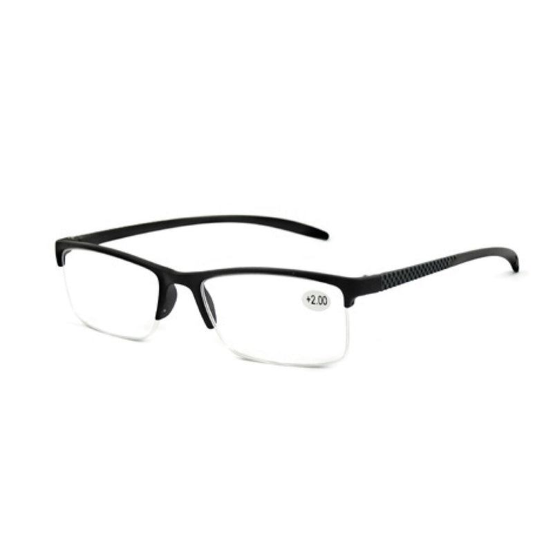 Spectrum leesbril zwart rechthoekig half randloos 2.00