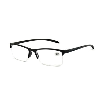 Spectrum leesbril zwart rechthoekig half randloos 3.00