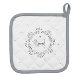 Clayre eef pannenlap hond wit grijs 20x20cm - afbeelding 1