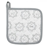 Clayre eef pannenlap hond wit grijs 20x20cm - afbeelding 2