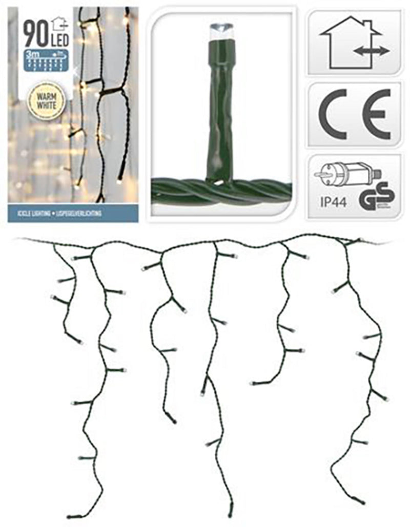 Home styling ijspegelverlichting 90led warmwit