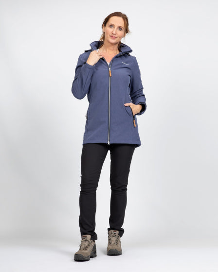 Life line Kya softshell parka dames donkerblauw maat XL